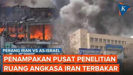 Penampakan Pusat Penelitian Antariksa Iran Hancur Dan Terbakar Dihantam Serangan