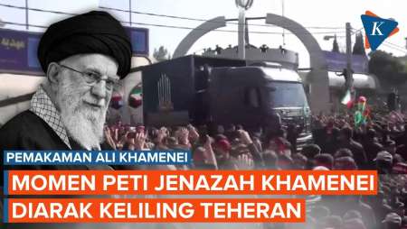 Momen Truk Pembawa Jenazah Khamenei Keliling Teheran Membelah Lautan Pelayat