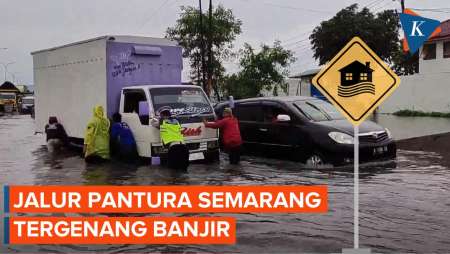 Hujan Deras, Jalur Pantura Semarang Tergenang Banjir