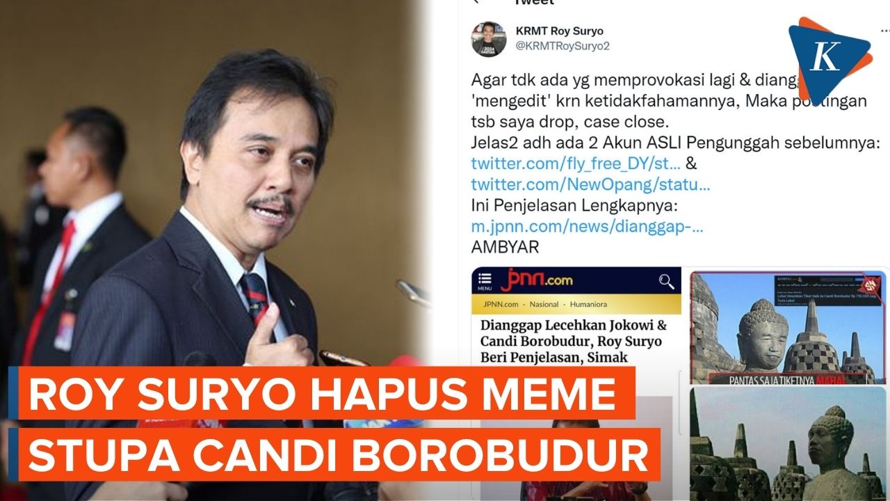 Sebut Ada Provokasi, Roy Suryo Hapus Meme Stupa Candi Borobudur Mirip Jokowi