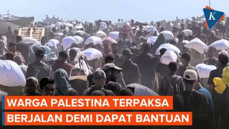 Ribuan Warga Palestina Berjalan demi Bantuan di Tengah Kelaparan