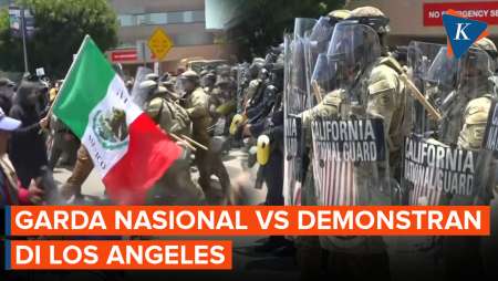 Garda Nasional AS Langsung Bentrok Saat Berhadapan dengan Pendemo di Los Angeles