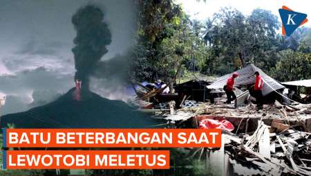 Detik-detik Mencekam Saat Lewotobi Meletus: Batu-Batu Beterbangan