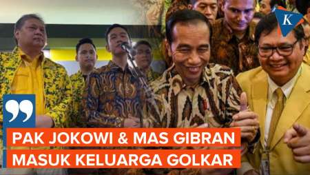 Airlangga Sebut Jokowi dan Gibran Sudah Masuk Keluarga Golkar, Tinggal Tunggu Resminya