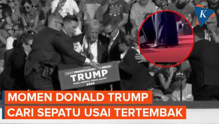 Detik-detik Donald Trump Sibuk Cari Sepatu Usai Ditembak