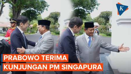 Momen Prabowo Terima Kunjungan PM Singapura di Istana Merdeka