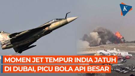 Detik-detik Jet Tempur India Jatuh Dan Picu Bola Api Di Dubai Airshow, Pilot Tewas