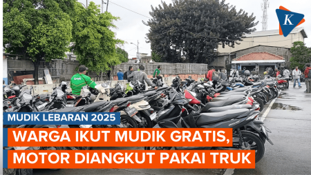 Warga Ikut Mudik Gratis, Motor Pun Diangkut Truk dari Jakarta ke Kampung Halaman