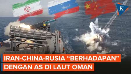 Latihan Gabungan, Kapal Perang Iran-Rusia-China "Berhadapan" Dengan USS Abraham Lincoln