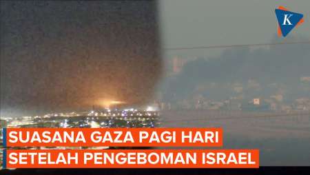 Penampakan Pagi Hari di Gaza Setelah Pengeboman Israel