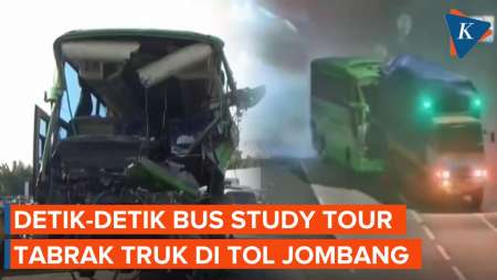 Detik-detik Bus “Study Tour” SMP Asal Malang Tabrak Truk di Tol Jombang-Mojokerto