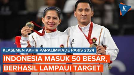 Klasemen Medali Paralimpiade 2024, China Juara Umum, Indonesia Lewati Target