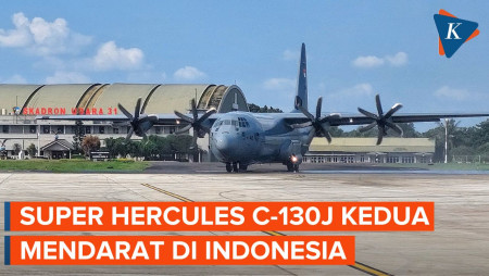 Momen Pesawat C-130J Super Hercules Kedua  dari AS Tiba di Lanud Halim Perdanakusuma