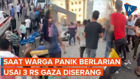 Suasana Riuh Panik Warga Usai Serangan Terjadi di Pintu Masuk 3 RS di Gaza Utara