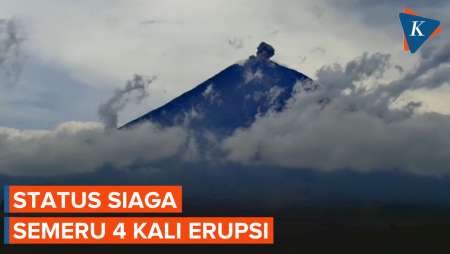 Gunung Semeru Siaga, 4 Kali Erupsi