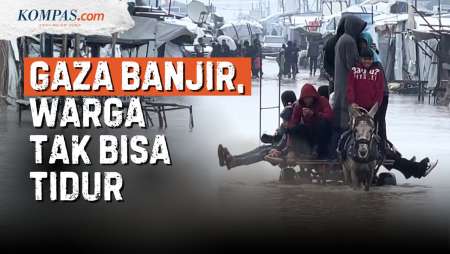 Nestapa Warga Gaza, Tenda-tenda Kebanjiran di Musim Dingin