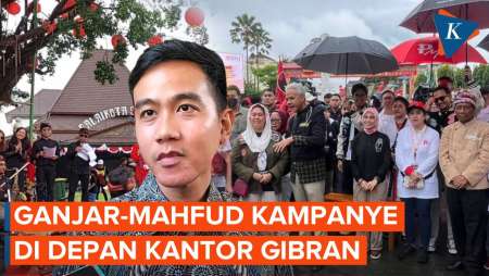 Saat Ganjar-Mahfud Gelar Kampanye di Depan Kantor Gibran