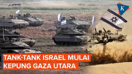 Penampakan Tank-Tank Israel di Gaza Utara