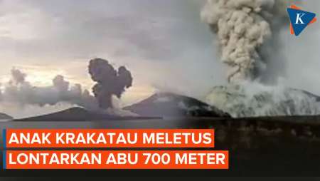 Gunung Anak Krakatau Meletus 41 Detik, Ciptakan Kolom Abu Hitam…