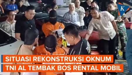 Situasi Rekonstruksi Penembakan Bos Rental Mobil di Rest Area Tol Tangerang-Merak