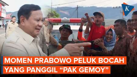Dipanggil "Pak Gemoy", Prabowo Peluk Bocah Di Tapanuli Tengah Saat Tinjau Banjir