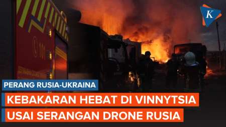 Penampakan Kebakaran Hebat di Kota Vinnytsia Ukraina Usai Dihantam Drone Rusia
