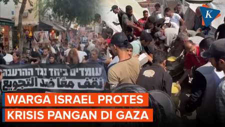 Warga Israel Protes Krisis Pangan di Gaza, Bawa Poster Anak Palestina