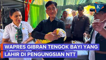 Momen Wapres Gibran Gendong Bayi Di Pengungsian Gempa NTT
