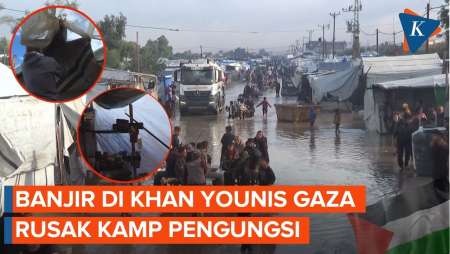 Banjir Rendam Khan Younis Gaza, Kamp Pengungsi Rusak