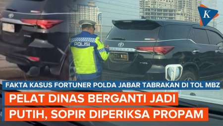 Fortuner Polda Jabar Tabrak Minibus di Tol MBZ, Pelat Dinas Berganti Pelat Putih
