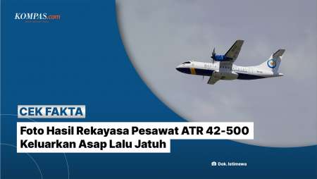 [Klarifikasi] Foto Hasil Rekayasa ATR 42-500 Keluarkan Asap Lalu Jatuh