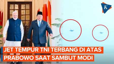 Detik-Detik Jet Tempur TNI Kawal PM Narendra Modi Hingga Tiba Di Hadapan Prabowo