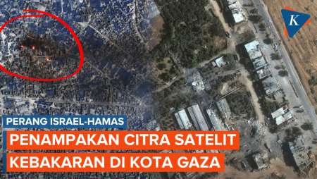 Penampakan Kebakaran di Kota Gaza, Orang-orang Melarikan Diri ke Selatan