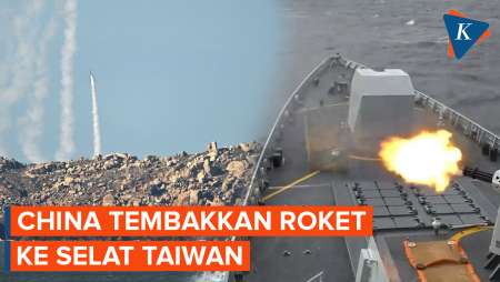 Rudal-rudal China Ditembakkan Ke Selat Taiwan