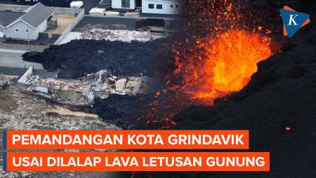 Penampakan Permukiman Warga Islandia yang Terlalap Lava Letusan Gunung