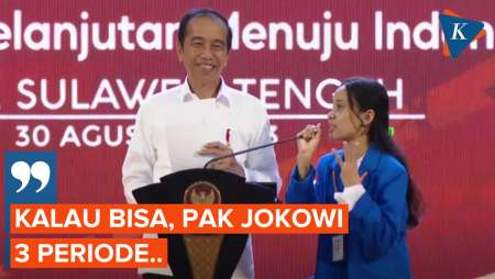 Jokowi Senyum-senyum Saat Diminta Mahasiswi Jadi Presiden Tiga Periode