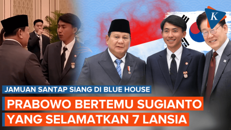 Kunjungi Korsel, Prabowo Bertemu Sugianto PMI Penyelamat 7 Lansia Dari Kebakaran Hutan