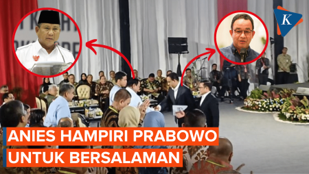 Momen Anies Hampiri Prabowo untuk Bersalaman usai Paparkan Komitmen Antikorupsi di KPK