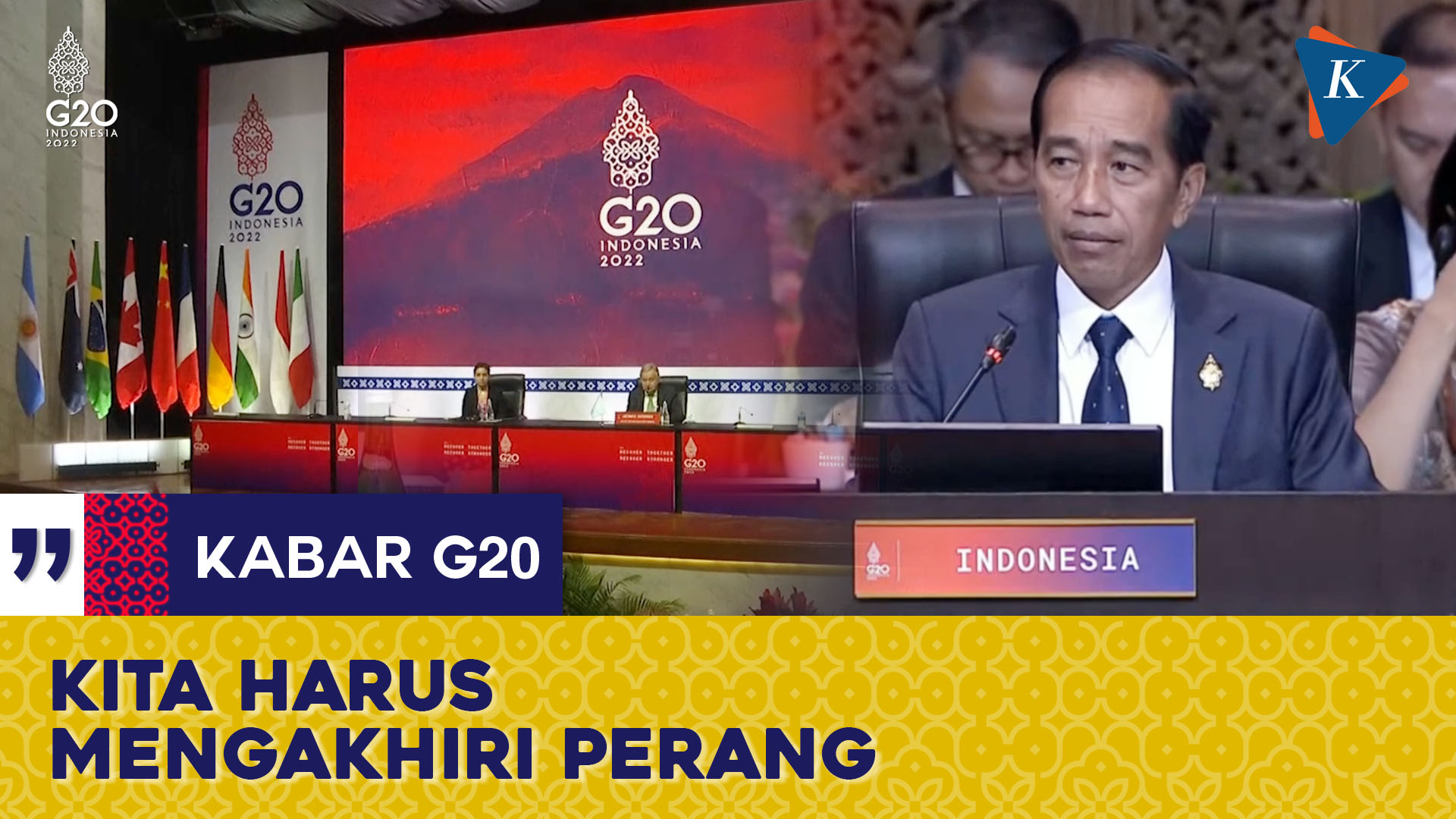 Buka KTT G20 Jokowi Serukan Akhiri Perang