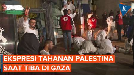 Ekspresi Tahanan Palestina yang Dibebaskan Israel Saat Injakkan Kaki di Gaza