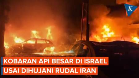 Penampakan Kobaran Api Besar di Israel Usai Dihujani Ratusan Rudal Iran