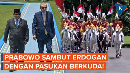 Momen Prabowo Sambut Erdogan dengan 75 Pasukan Berkuda