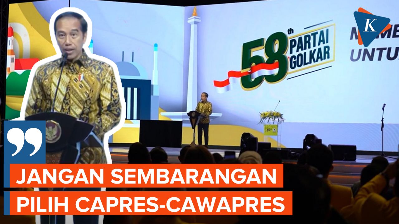 Jokowi Imbau Parpol Jangan Sampai Salah Pilih Capres-Cawapres yang akan Diusung