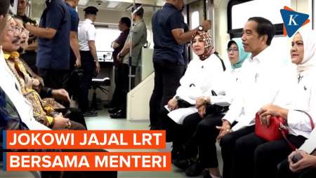 Momen Jokowi Jajal LRT Jabodebek Bersama Menteri-menteri Sebelum Peresmian