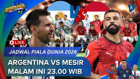 Jadwal Siaran Langsung Argentina Vs Mesir Piala Dunia 2026, Selasa 7 Juli Pukul 23.00 WIB