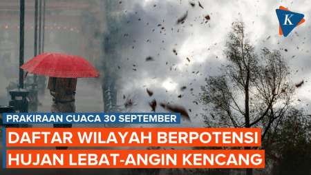 BMKG Peringatkan Potensi Hujan Lebat Dan Angin Kencang Besok 30 September 2026, Ini Wilayahnya