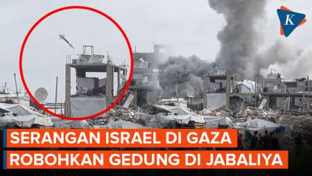 Detik-Detik Serangan Udara Israel Robohkan Gedung di Jabaliya