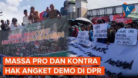 Momen Massa Pro dan Kontra Hak Angket Adu Orasi Saat Demo di DPR