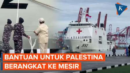 Momen Prabowo Lepas KRI dr Radjiman untuk Bantu Palestina