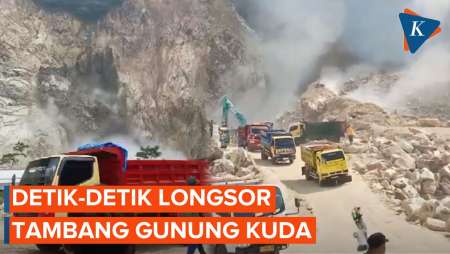 Momen Longsor Tambang Gunung Kuda Cirebon, Terjadi Cepat dan Suara Bergemuruh!